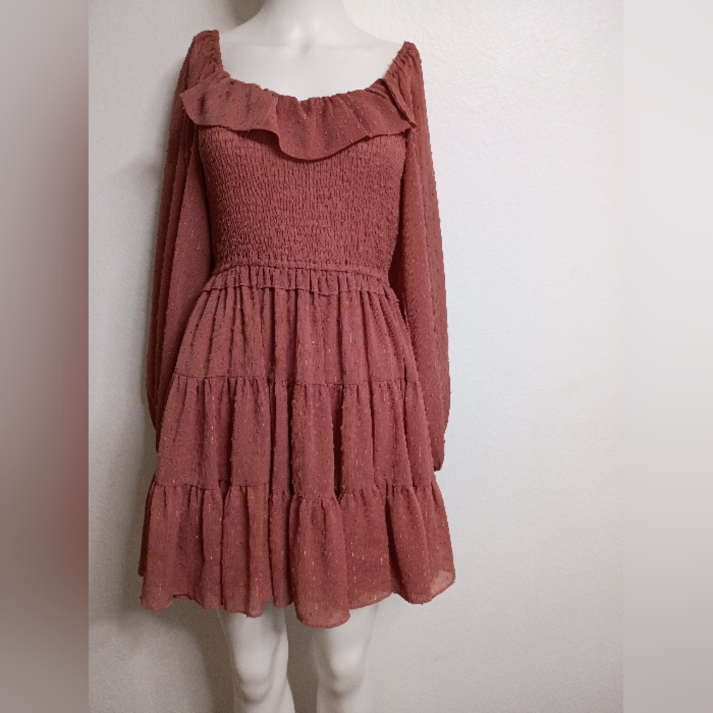 Elegant Ruffled Pink Dress